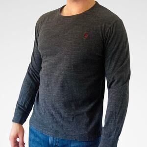 Polo Ralph Lauren | Heathered Dark Gray Long Sleeve Tee | Mens Sz L | Custom Fit